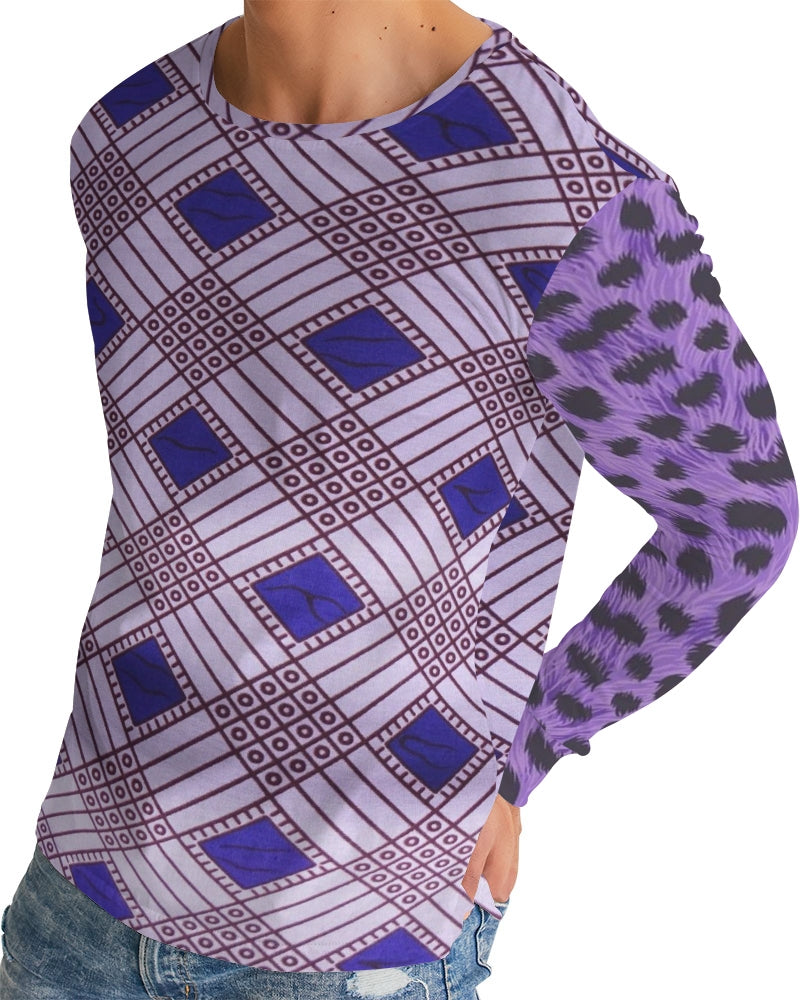 Purple Leopard Men's Long Sleeve Tee