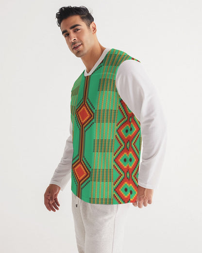 Kente variant 1 Men's Long Sleeve Sports Jersey