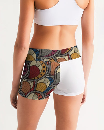 Classic Kente Women's Mid-Rise Yoga Shorts