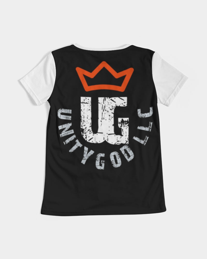 red UNITYGOD Logo Women's V-Neck Tee