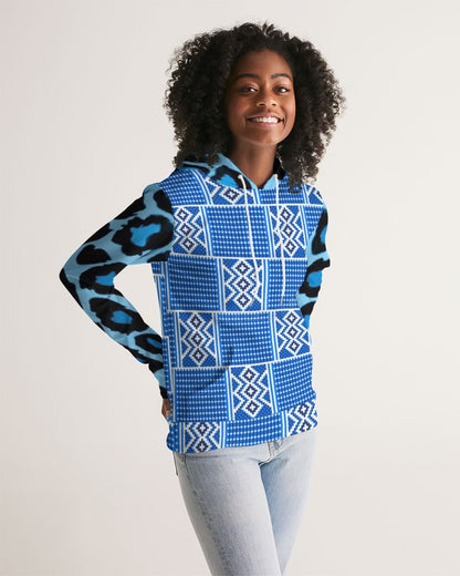 Blue leopard kente Women's Hoodie