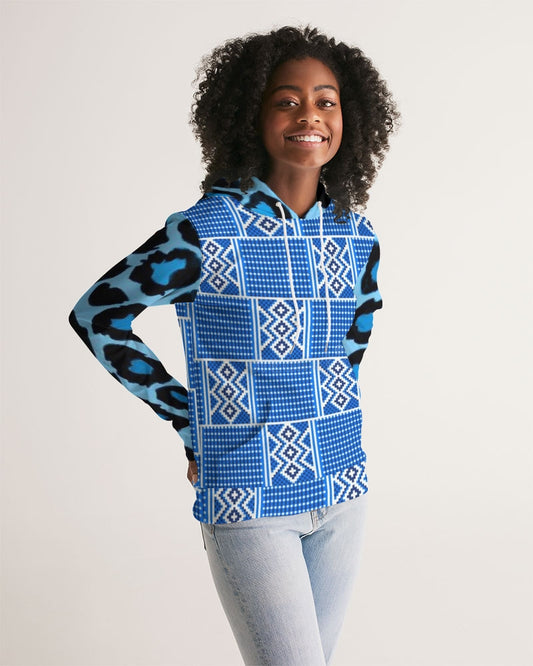 Blue leopard kente Women's Hoodie
