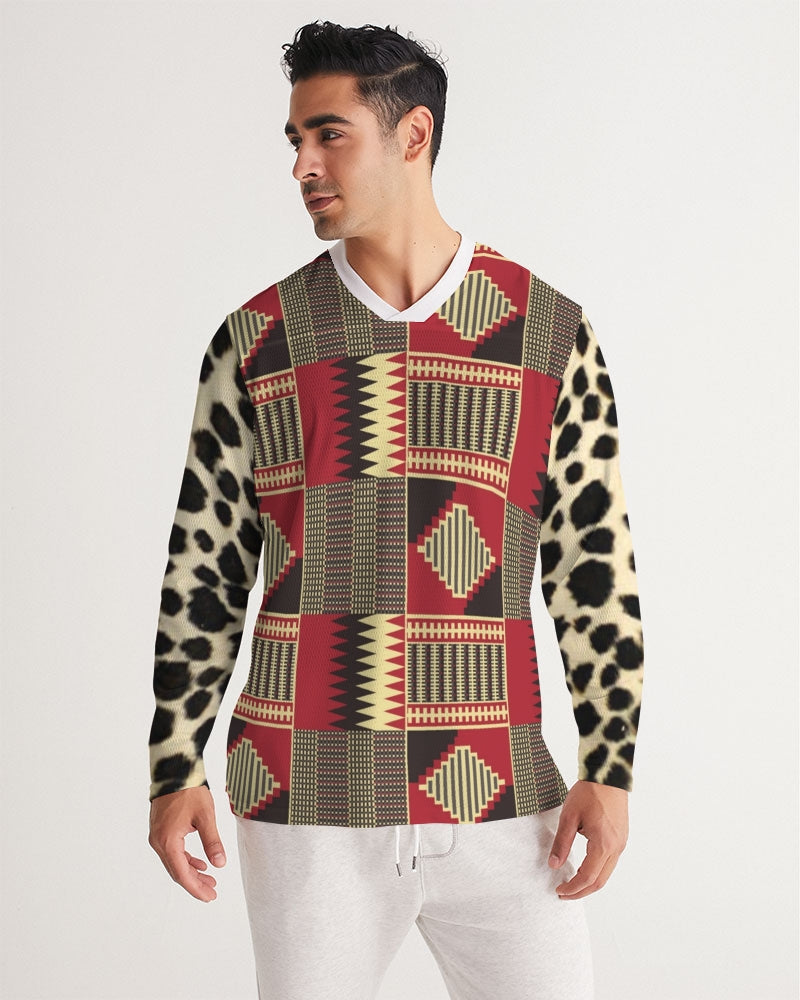 BRW Kente Men's Long Sleeve Sports Jersey