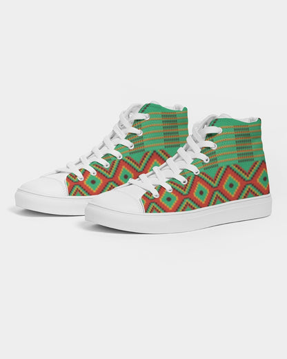 Kente variant 1 Women's Hightop Canvas Shoe