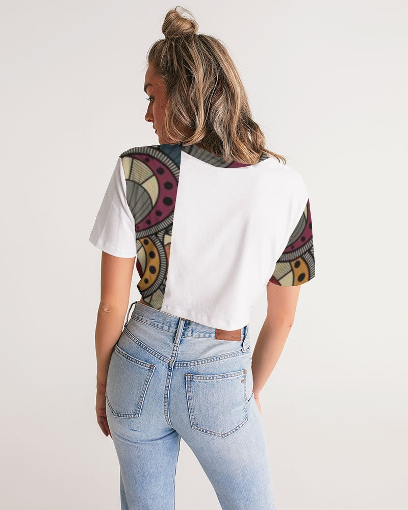 Classic Kente Women's Twist-Front Cropped Tee