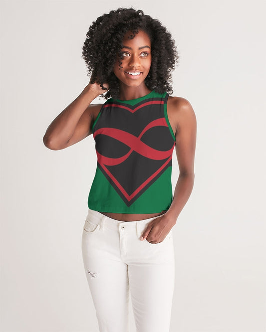 Black polyamorous flag Women's Cropped Tank