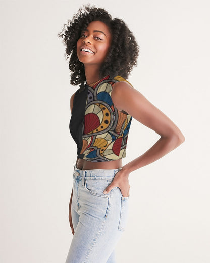 Black classic Kente Women's Twist-Front Tank