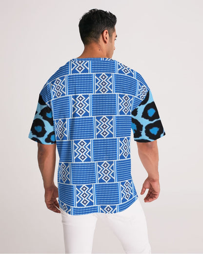 Blue leopard kente Men's Premium Heavyweight Tee