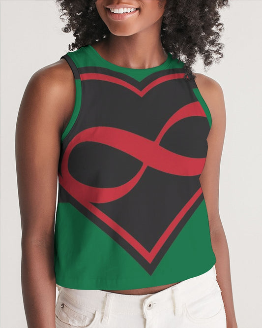 Black polyamorous flag Women's Cropped Tank