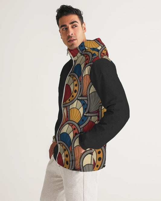 Black classic Kente Men's Windbreaker