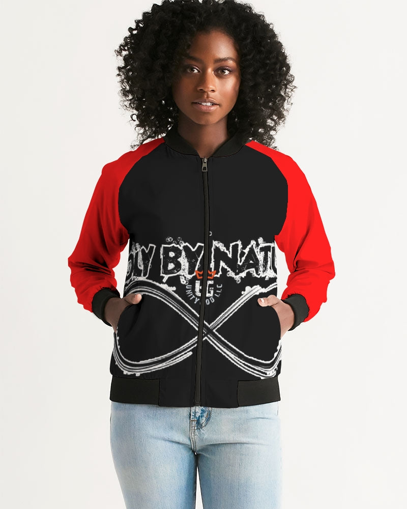 Poly By Nature Women's All-Over Print Bomber Jacket