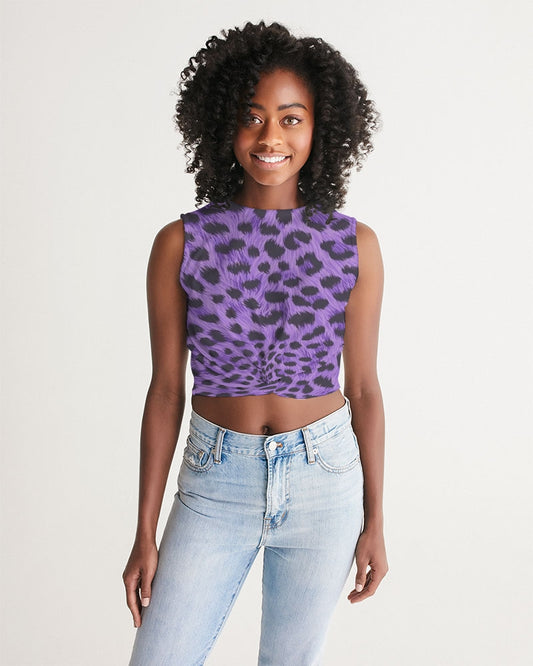 Purple Leopard Women's Twist-Front Tank
