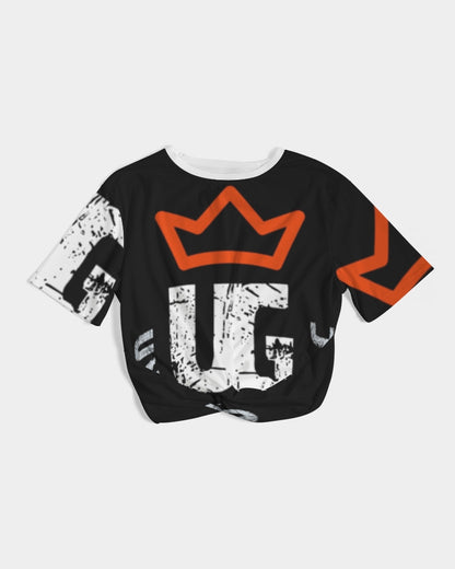 red UNITYGOD Logo Women's Twist-Front Cropped Tee