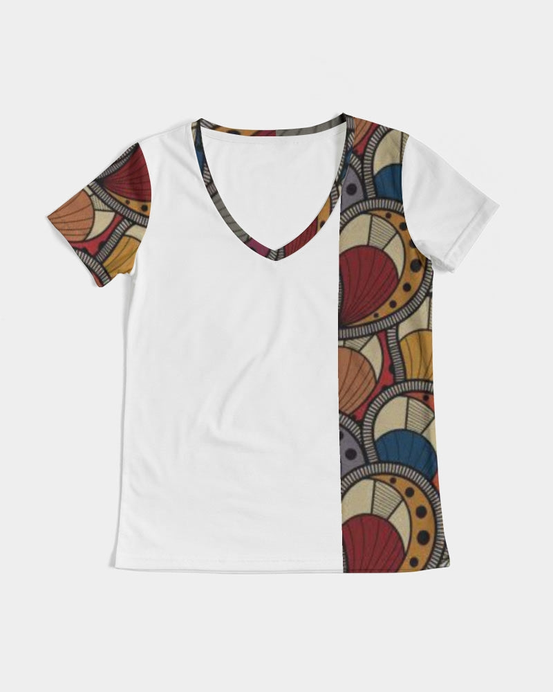 Classic Kente Women's V-Neck Tee