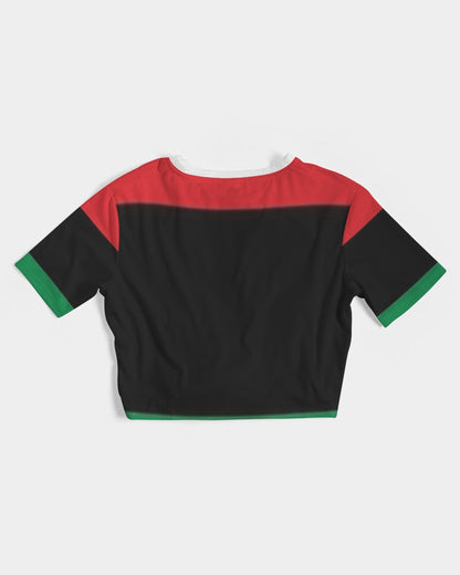Pan African continental symbol Women's Twist-Front Cropped Tee