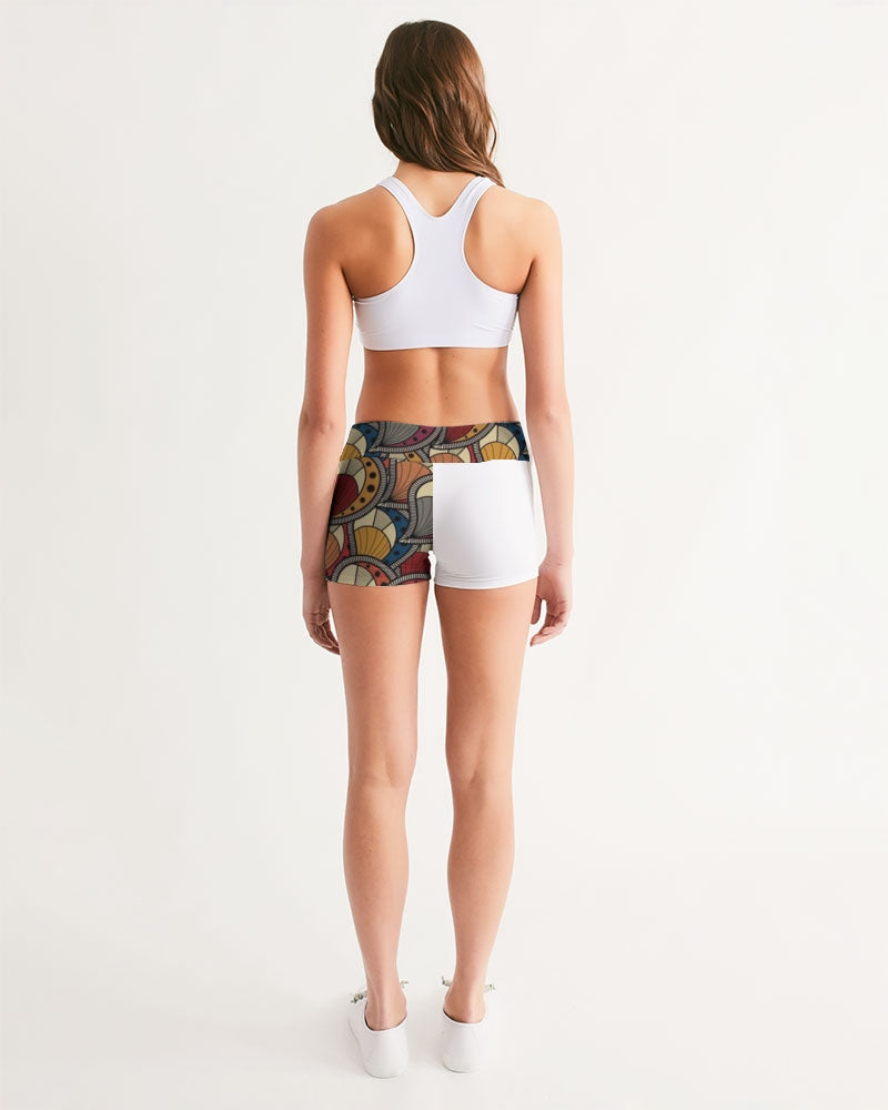 Classic Kente Women's Mid-Rise Yoga Shorts