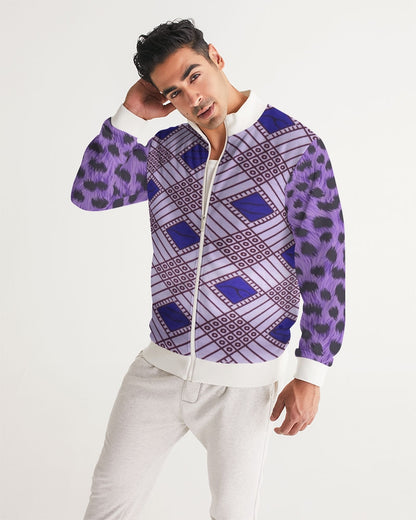 Purple Leopard Men's Track Jacket