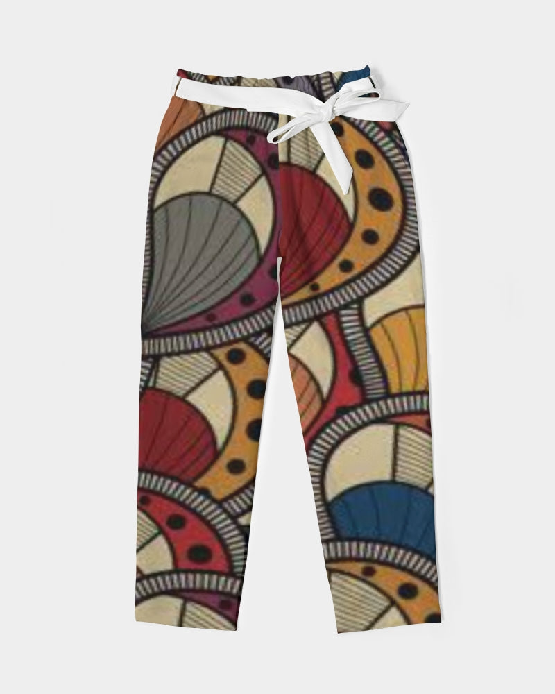 Classic Kente Women's Belted Tapered Pants