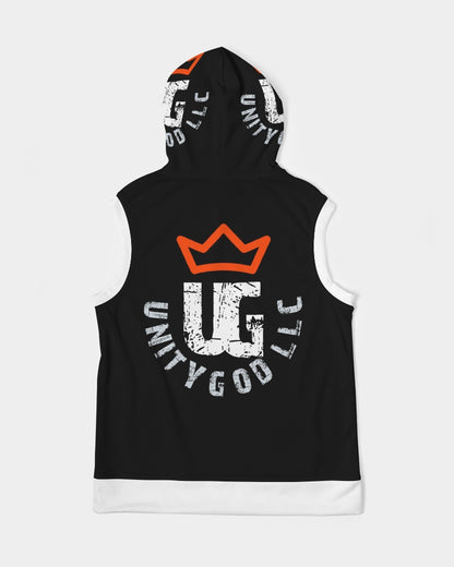 red UNITYGOD Logo Men's Premium Heavyweight Sleeveless Hoodie