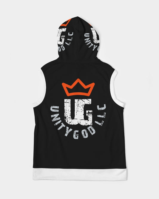red UNITYGOD Logo Men's Premium Heavyweight Sleeveless Hoodie