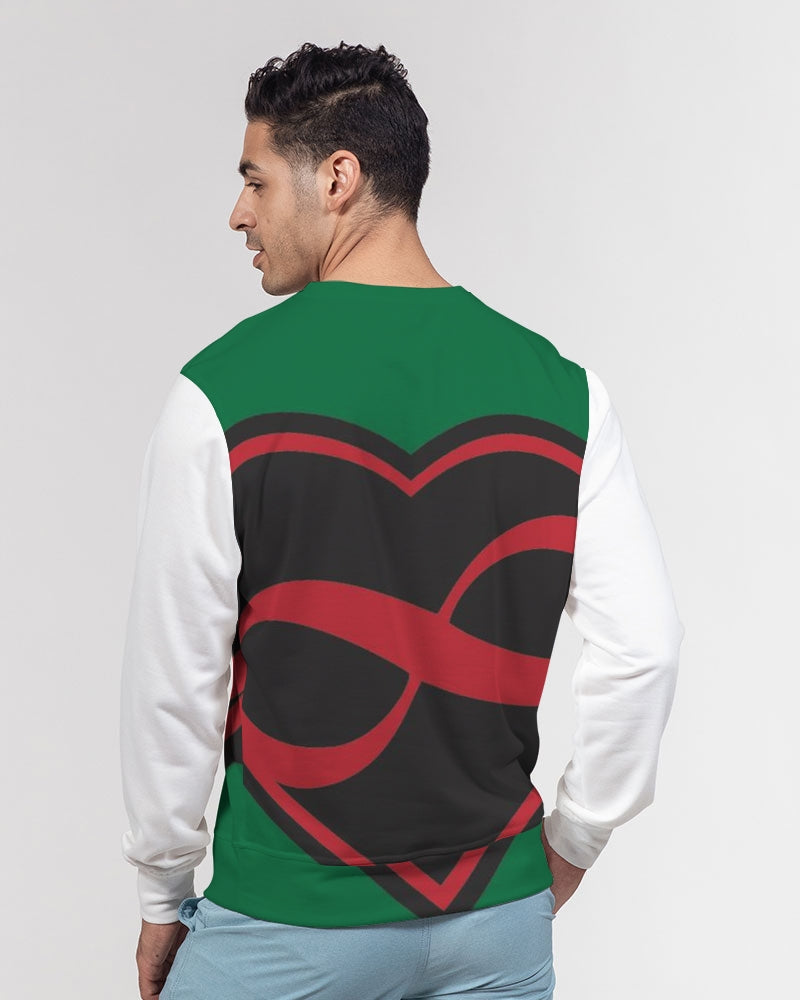 Black polyamorous flag Men's Classic French Terry Crewneck Pullover