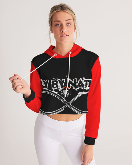 Poly By Nature Women's All-Over Print Cropped Hoodie