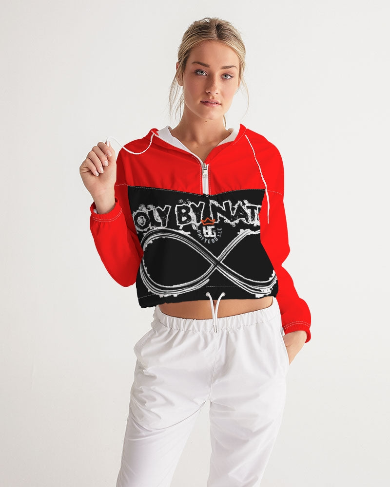 Poly By Nature Women's All-Over Print Cropped Windbreaker