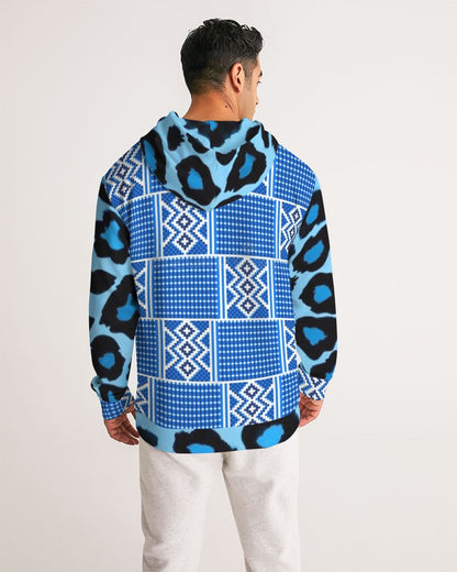 Blue leopard kente Men's Hoodie