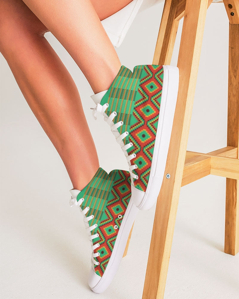 Kente variant 1 Women's Hightop Canvas Shoe
