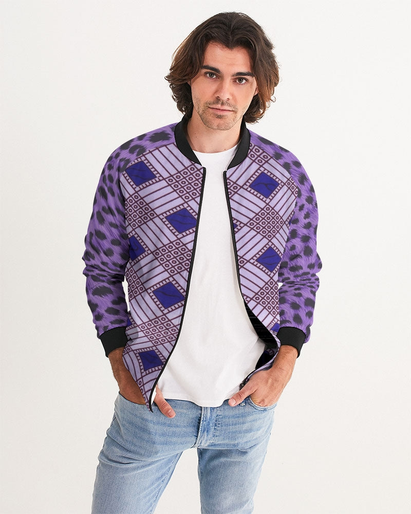 Purple Leopard Men's Bomber Jacket