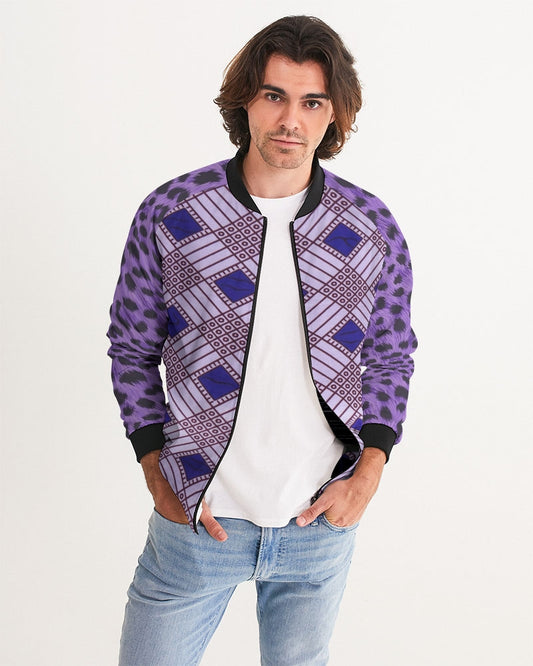 Purple Leopard Men's Bomber Jacket