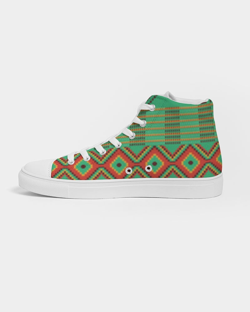 Kente variant 1 Men's Hightop Canvas Shoe