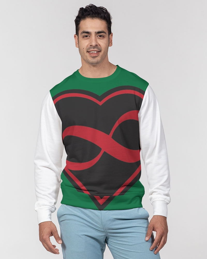 Black polyamorous flag Men's Classic French Terry Crewneck Pullover