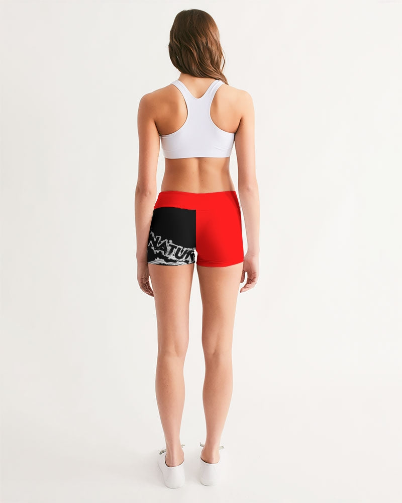 Poly By Nature Women's All-Over Print Mid-Rise Yoga Shorts