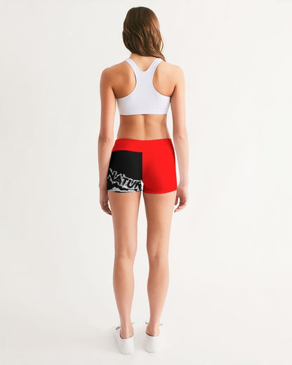 Poly By Nature Women's All-Over Print Mid-Rise Yoga Shorts
