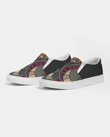 Black classic Kente Men's Slip-On Canvas Shoe