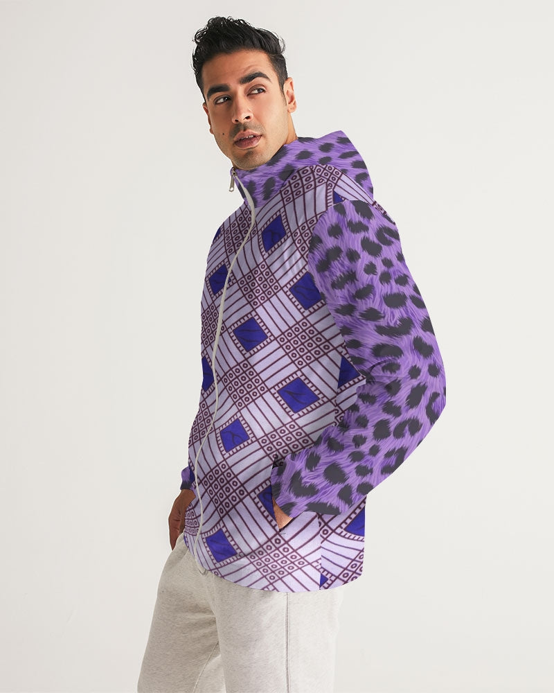 Purple Leopard Men's Windbreaker