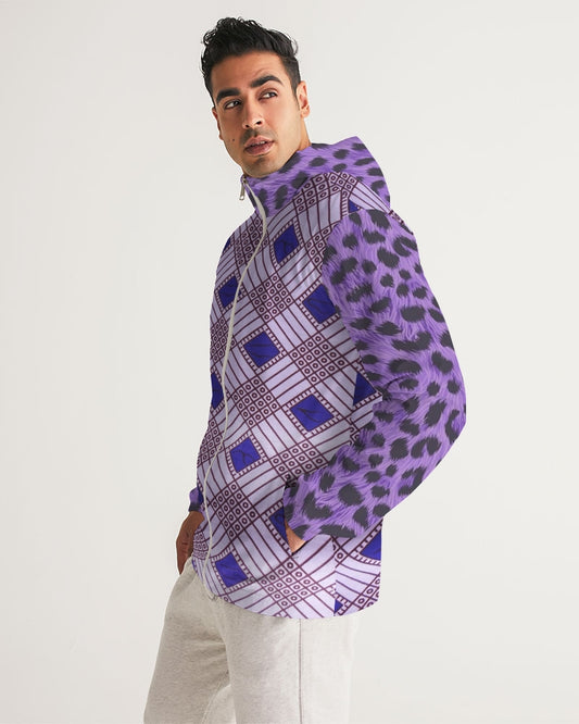 Purple Leopard Men's Windbreaker
