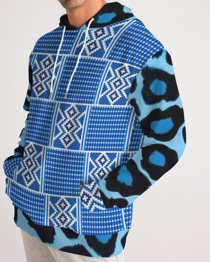 Blue leopard kente Men's Hoodie
