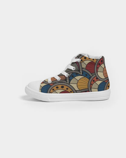Classic Kente Kids Hightop Canvas Shoe