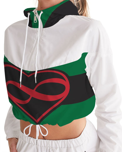 Black polyamorous flag Women's Cropped Windbreaker