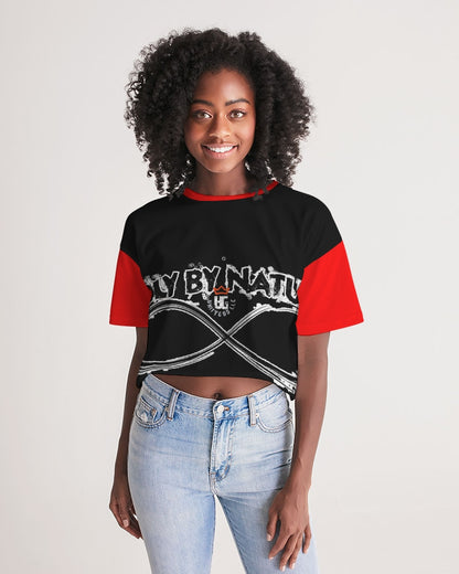 Poly By Nature Women's All-Over Print Lounge Cropped Tee