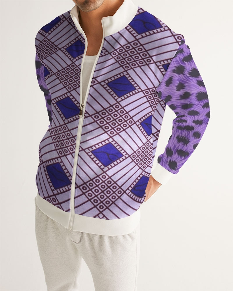 Purple Leopard Men's Track Jacket