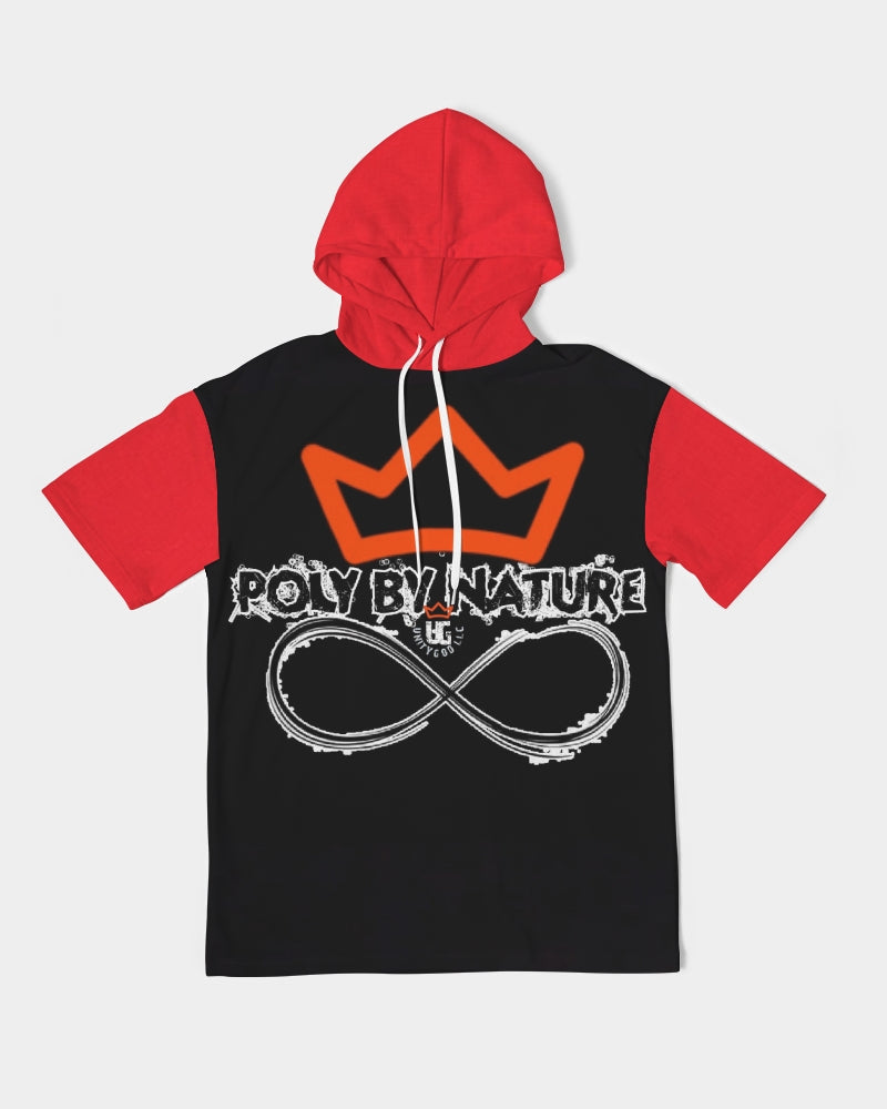 Poly By Nature Men's All-Over Print Premium Heavyweight Short Sleeve Hoodie