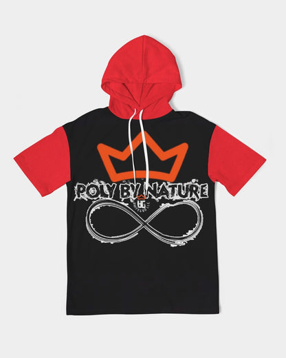 Poly By Nature Men's All-Over Print Premium Heavyweight Short Sleeve Hoodie