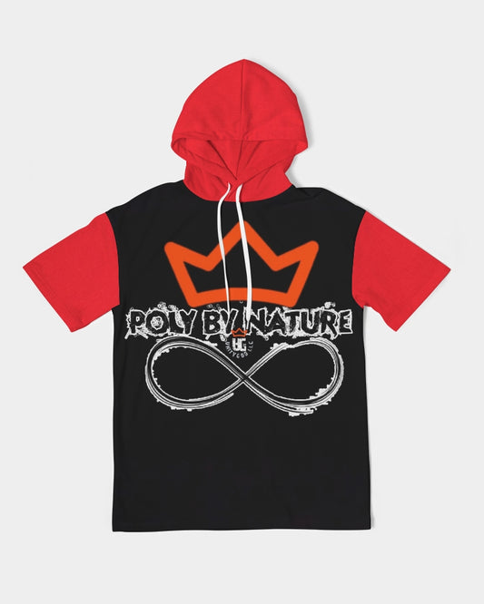 Poly By Nature Men's All-Over Print Premium Heavyweight Short Sleeve Hoodie