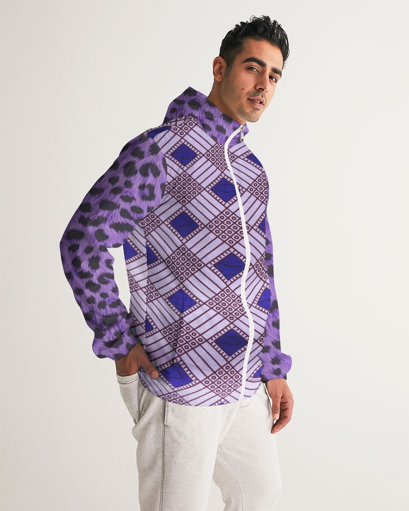 Purple Leopard Men's Windbreaker