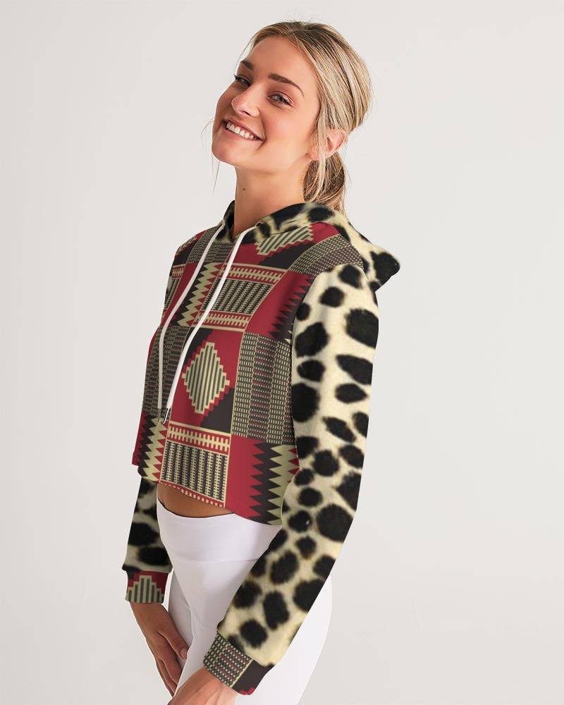 BRW Kente Women's Cropped Hoodie