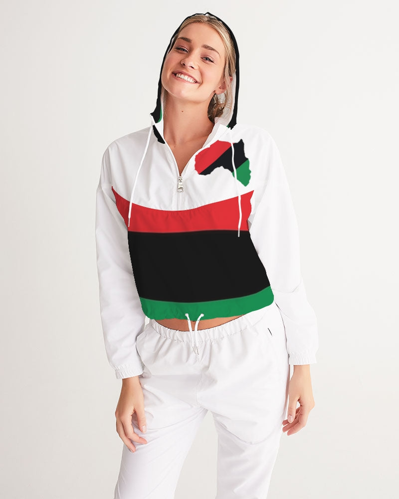 Pan African continental symbol Women's Cropped Windbreaker