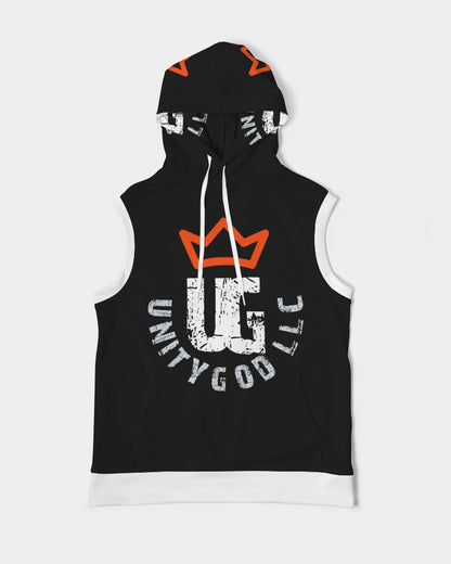 red UNITYGOD Logo Men's Premium Heavyweight Sleeveless Hoodie